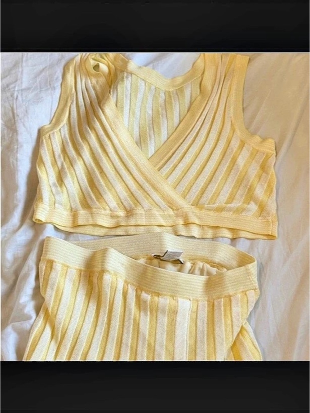 house of Harlow 1960 Yellow Striped Maxi Skirt Set